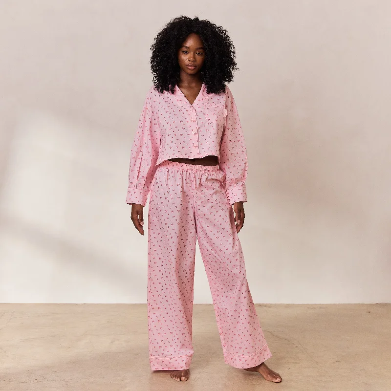 Floral Pyjama Bottoms - Pink Print