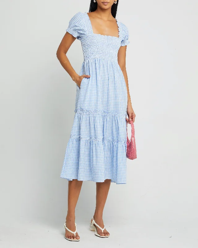 Square Neck Smocked Maxi Dress