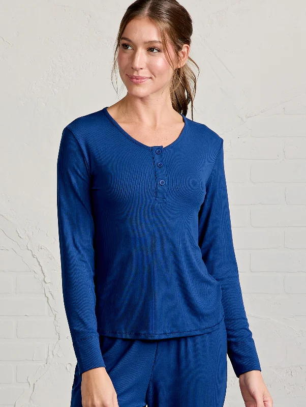 Microluxe Rib Sleep Long Sleeve Henley