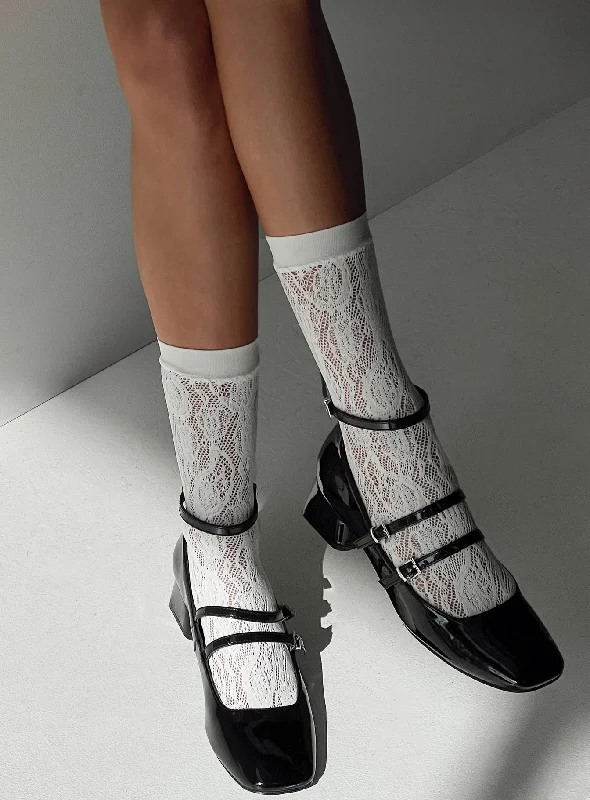 Affogato Lace Socks White