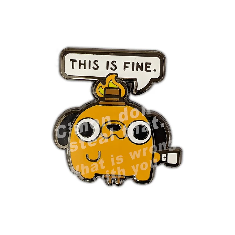 This is Fine Question Hound TealTeacup Pin