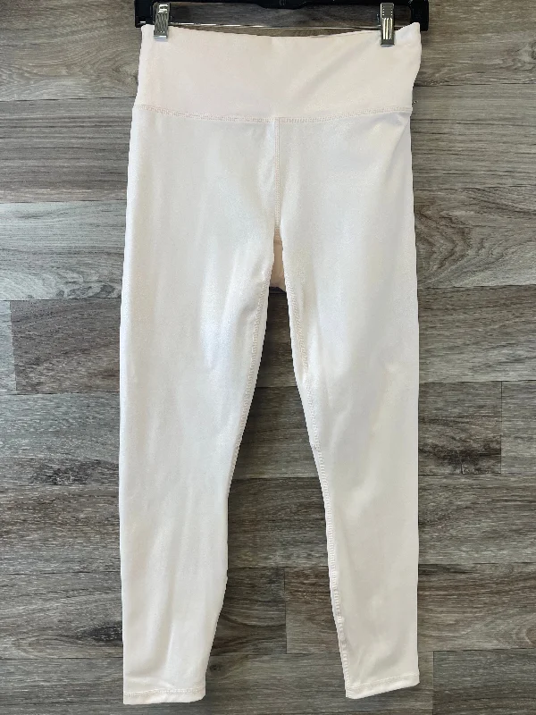 Cream Athletic Leggings Fabletics, Size M