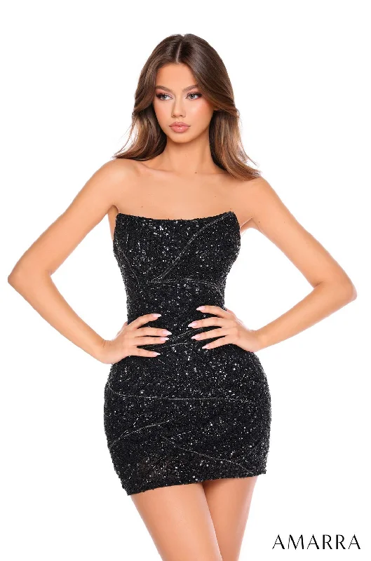 Amarra 88022 Beaded Sequin Fitted Cocktail Dress