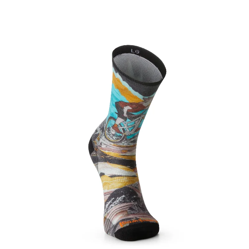 Men's Bike Zero Cushion Wolf Print Crew Socks