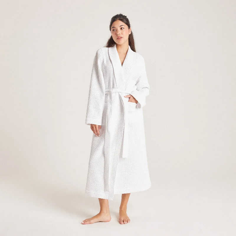 Waffle Dressing Gown - White