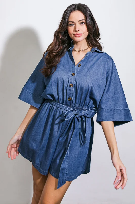 SEIZE THE DAY DENIM ROMPER