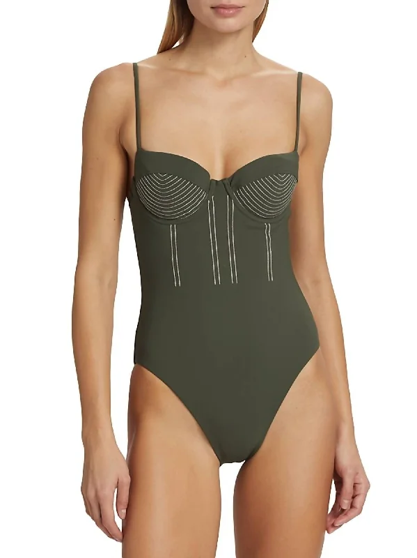 Beatrix Bustier One Piece Swimsuit In Green