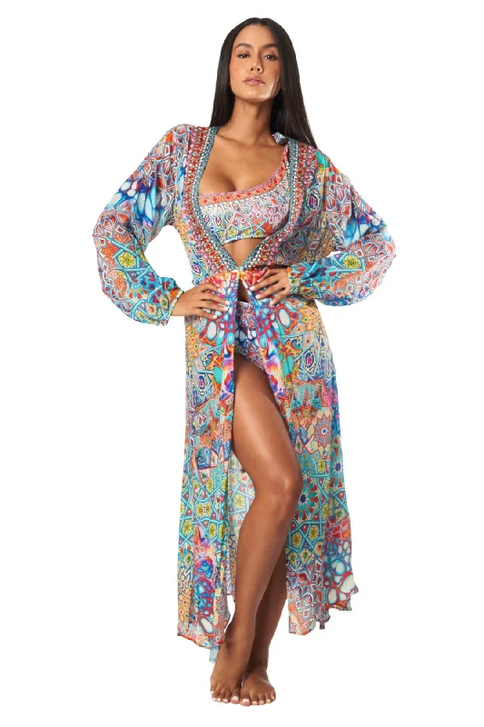 Savetta Wrap 2 Way Sleeve Maxi Dress