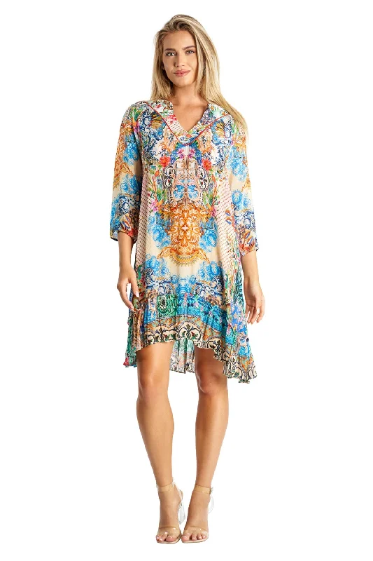 Billow Three- quarter  Sleeves Dress