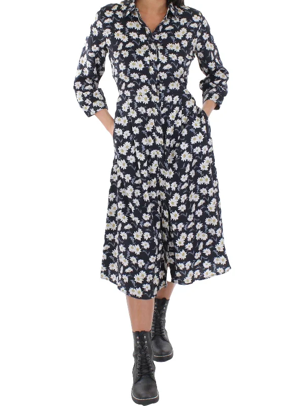 Carnmoor Womens Collared Midi Shirtdress