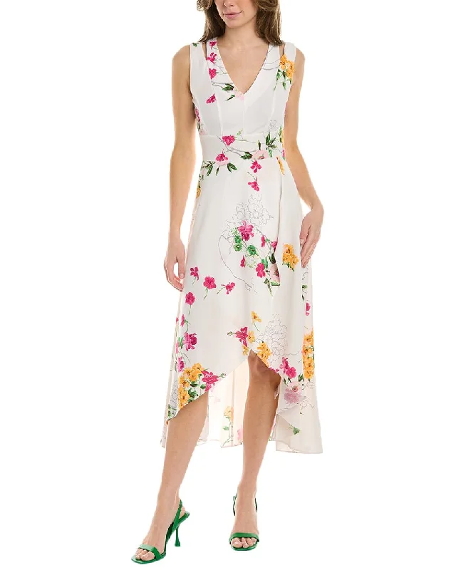 MAISON TARA Floral Midi Dress