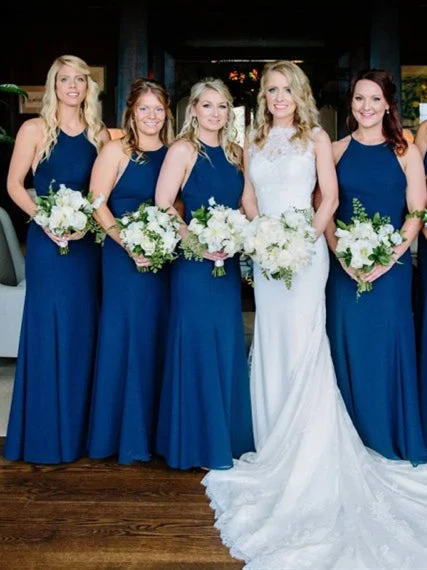 Long Mermaid Chiffon Bridesmaid Dresses, Wedding Party Dresses, Long Bridesmaid Dresses