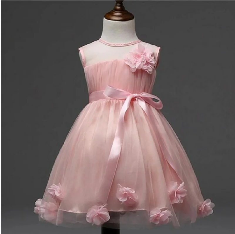 Lovely Beautiful Flower Girl Dresses, Weding Cheap Little Girl Dresses with Handmade Flowers, FGS020