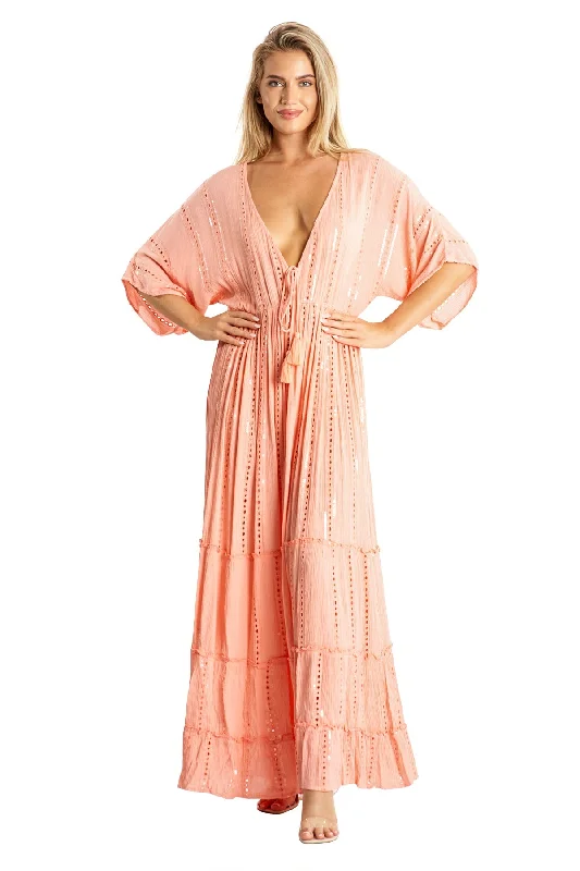 Lani  Maxi Coral Robe Dress