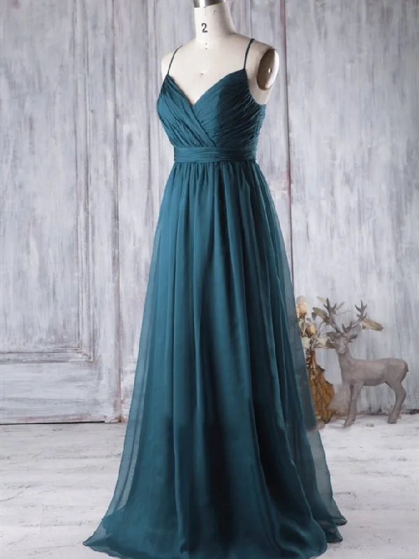 Long A-line Tulle Bridesmaid Dresses, Simple Long Bridesmaid Dresses, Newest Bridesmaid Dresses