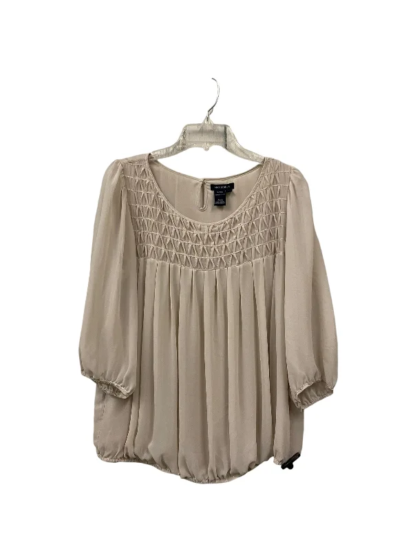 Top Long Sleeve Basic By Max Edition In Tan, Size: L