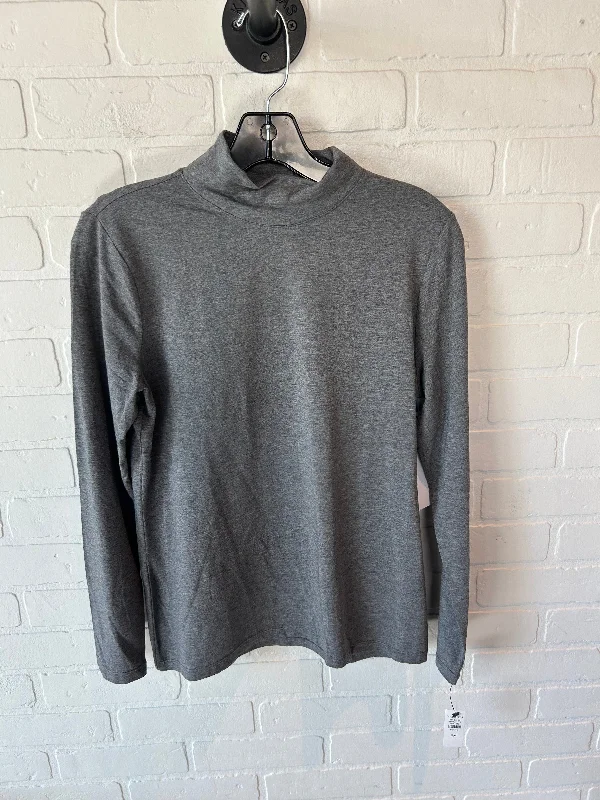 Top Long Sleeve Basic By Talbots In Grey, Size: M