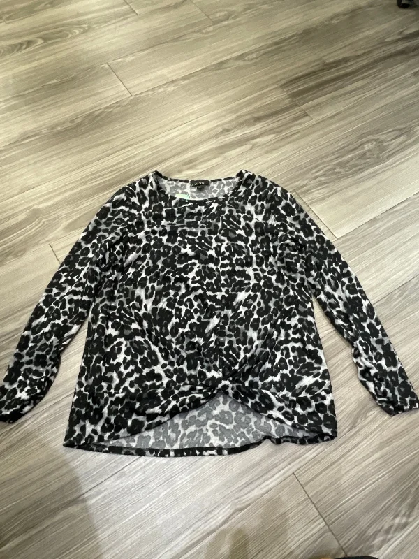 Top Long Sleeve By Alyx In Animal Print, Size: L