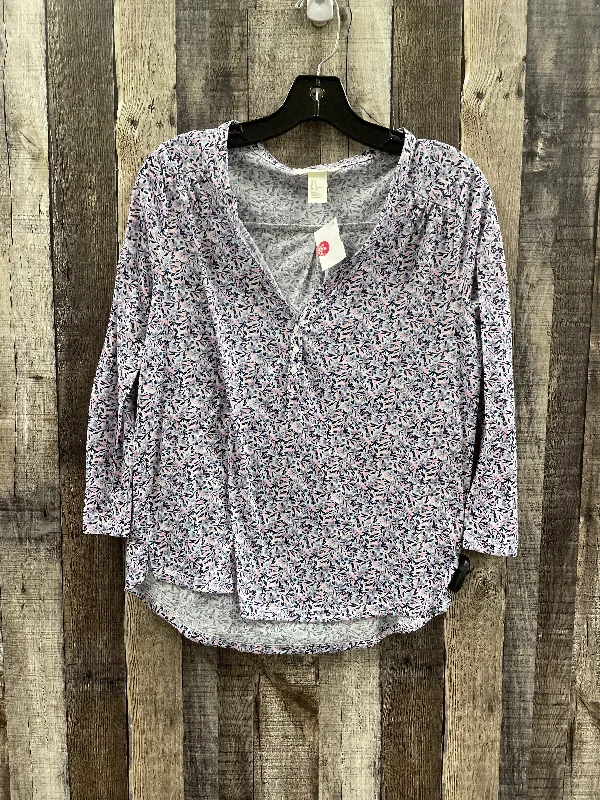 Top Long Sleeve By H&m In Floral Print, Size: S