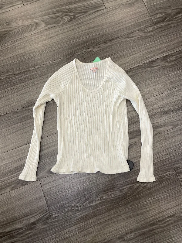 Top Long Sleeve By Knox Rose In White, Size: M