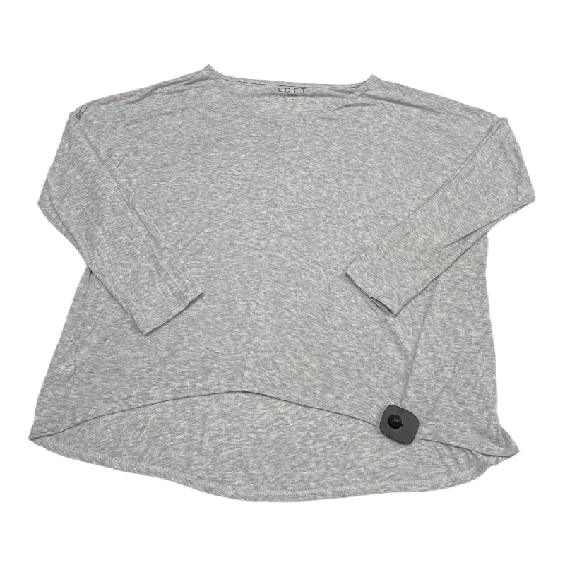 Top Long Sleeve By Loft In Grey, Size: L