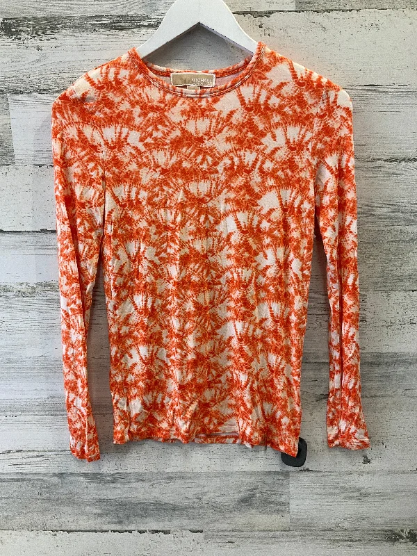 Top Long Sleeve By Michael By Michael Kors In Orange, Size: Xs