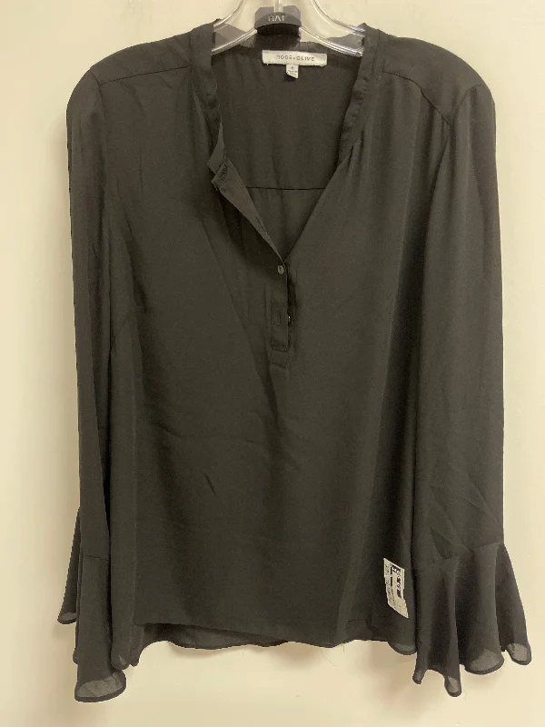 Top Long Sleeve By Rose And Olive In Black, Size: M