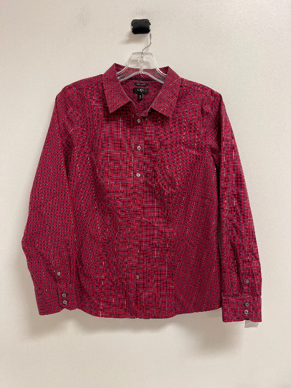 Top Long Sleeve By Talbots In Red, Size: Mp