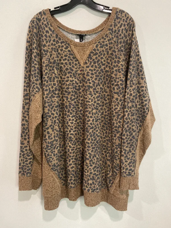 Top Long Sleeve By Torrid In Animal Print, Size: 4x