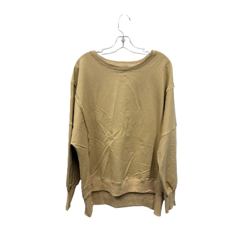 Top Long Sleeve In Tan, Size: L